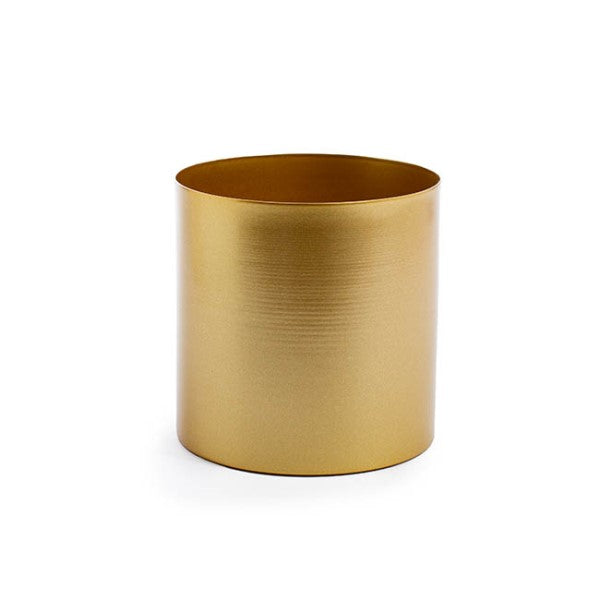 Metal Pot Round Brass Gold