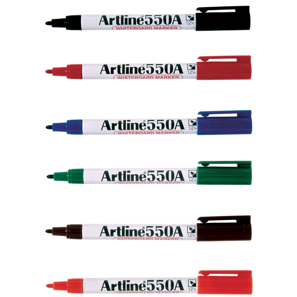 Artline 550a Whiteboard Marker 1.2mm Bullet Nib Assorted -12 units