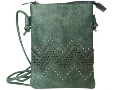 Exquisite Pearl Ocean Blue shoulder bag in soft tan PU, featuring wave design, zip opening, and convenient back pocket.