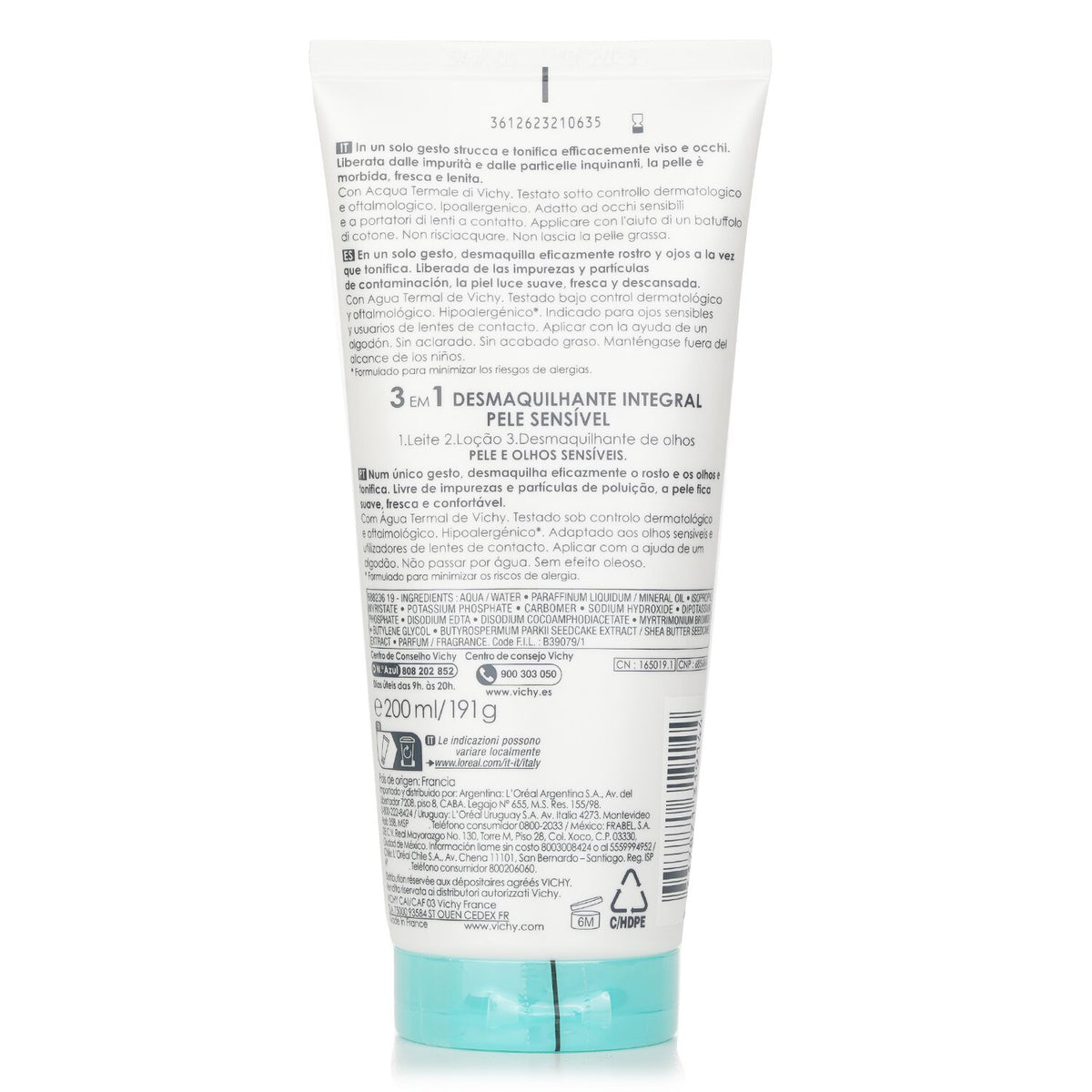 Vichy - Purete Thermale 3 In 1 One Step Cleanser (For Sensitive Skin)  - 200ml/6
