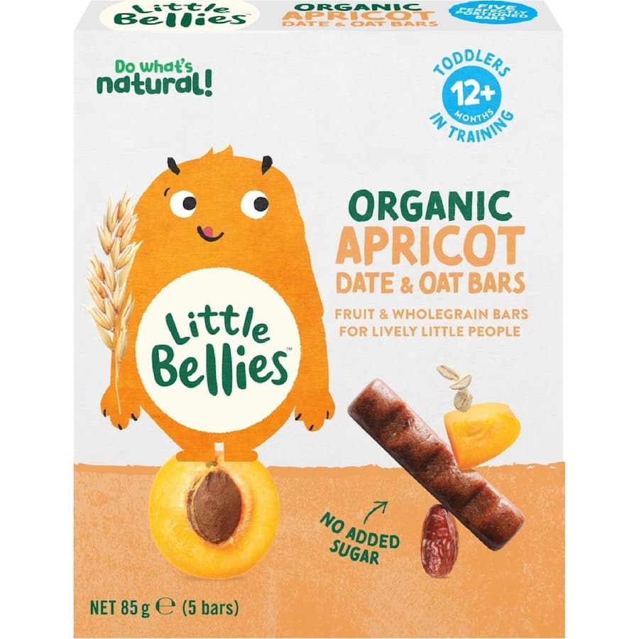 Little Bellies Organic Baby Snack Bars Apricot Date & Oat 5 pack 85g