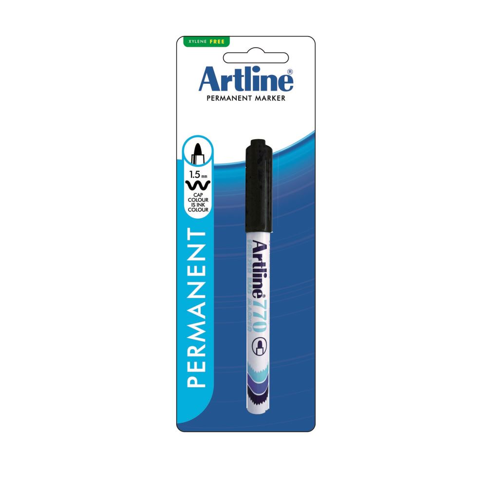 Artline 770 Freezer Bag Marker 1.0mm Bullet Nib Hang Black