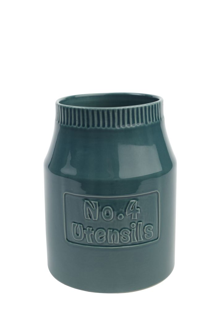 Vibrant teal utensil jar from T&G Colour by Number Collection, ideal for organizing kitchen tools with style.