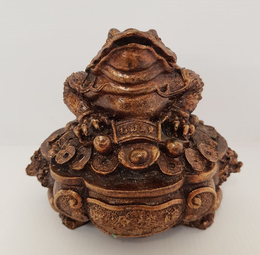 Ornament - Resin Money Frog Antique Gold