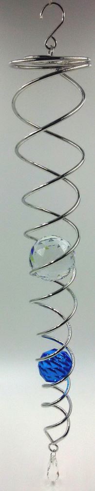 Wind Spinner / Wind Chime - Crystal Vortex Blue - 53cm