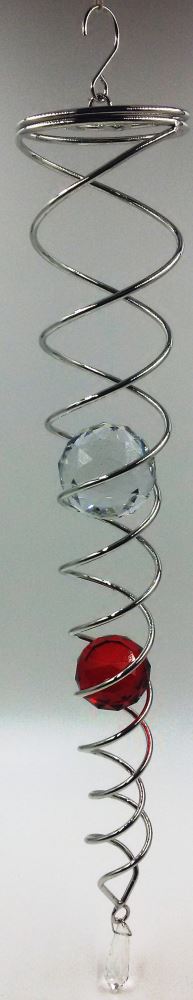 Wind Spinner / Wind Chime - Crystal Vortex Red - 53cm