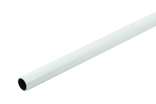 Wardrobe Rail 19mm x 600mm Long - White Powder Coated
