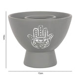Hamsa Grey Terracotta Smudge Bowl