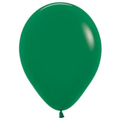 Pack of 50 Sempertex 30cm forest green latex balloons, perfect for parties and elegant events.