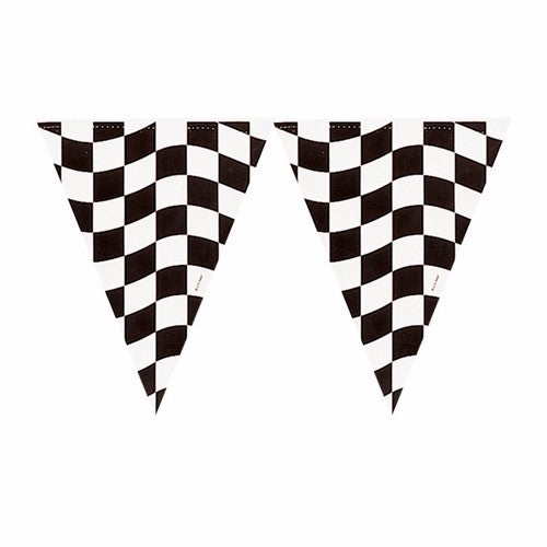 Black & White Check Flag Pennant Banner
