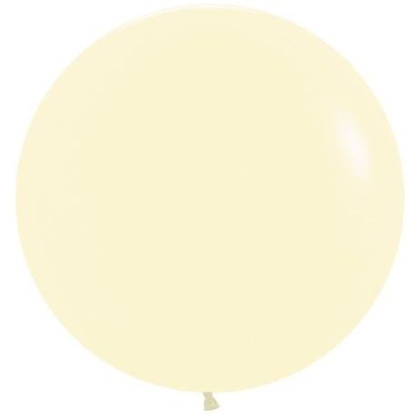 Pack of 10 Sempertex pastel matte yellow balloons, 60cm, perfect for vibrant party decorations and celebrations.