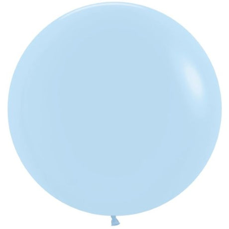 Pack of 10 Sempertex 60cm pastel matte blue latex balloons, perfect for elegant celebrations and event decor.