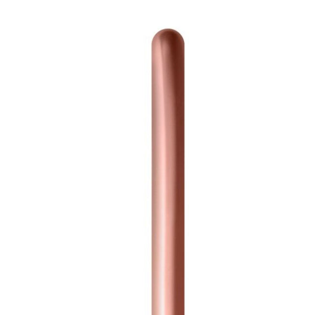 Set of 50 metallic rose gold balloons for elegant party decor, perfect for weddings and special events.