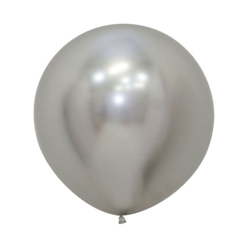 Sempertex 60cm Metallic Reflex Silver Latex Balloons 981, 3PK (Set of 3)