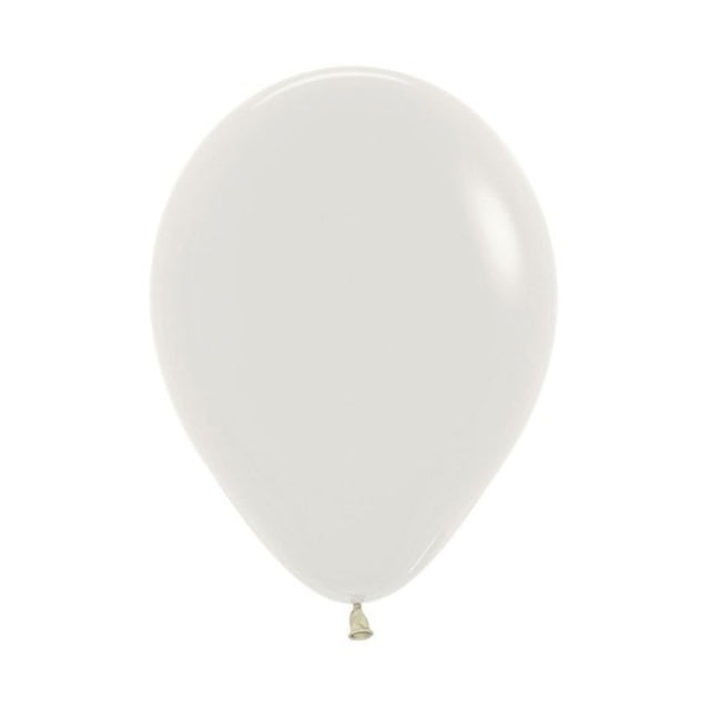 Pack of 50 Sempertex 12cm pastel dusk cream latex balloons for elegant party decorations and bouquets.
