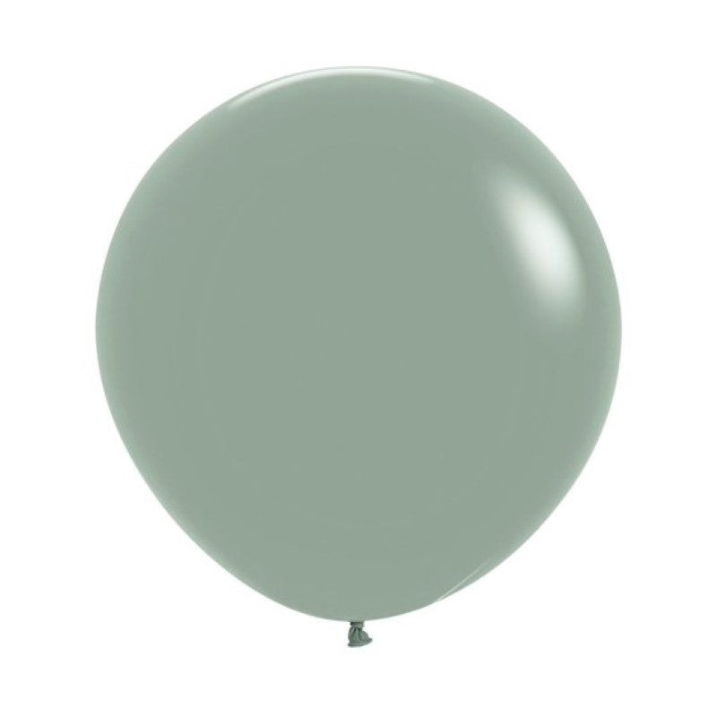 Pastel dusk laurel green latex balloons, 60cm, 3-pack, perfect for elegant party decorations and easy to inflate.