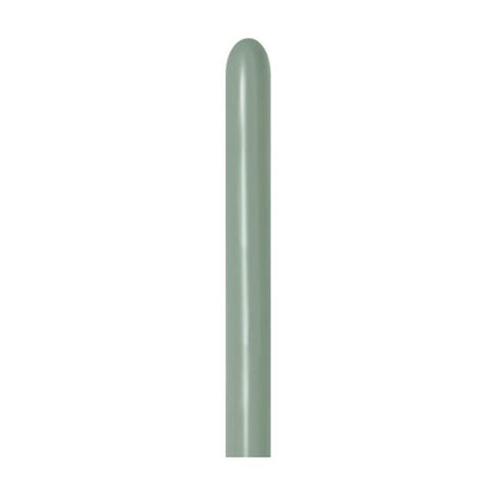 Pack of 100 Sempertex pastel dusk laurel green latex balloons, perfect for elegant celebrations and festive decor.