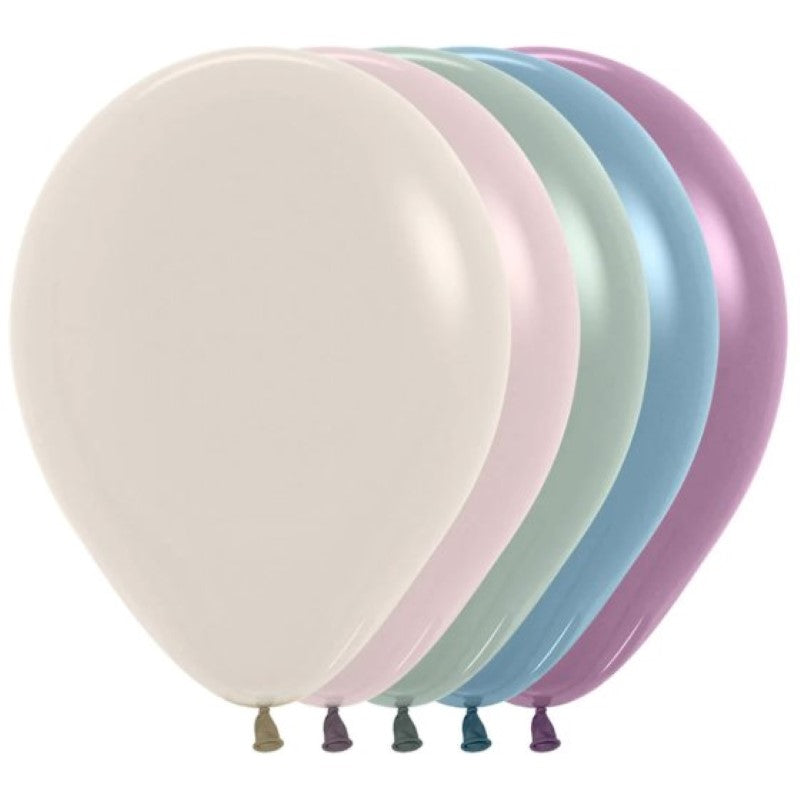 Sempertex 30cm pastel dusk latex balloons in assorted colors, perfect for celebrations, parties, and events. 100-pack.