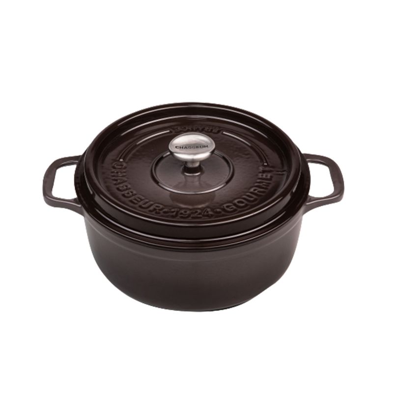 CHASSEUR - Gourmet Round French Oven 28cm/6.1 Litre, Cast Iron, Storm Grey
