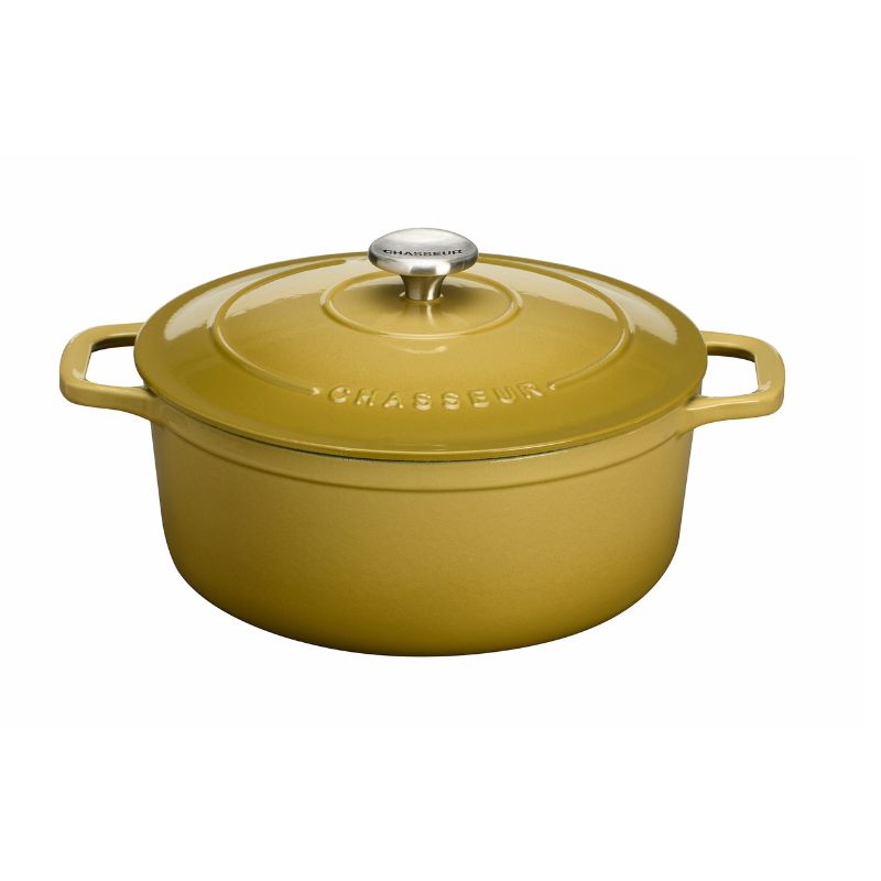 CHASSEUR - Round French Oven 24cm/4 Litre, Cast Iron, Mustard