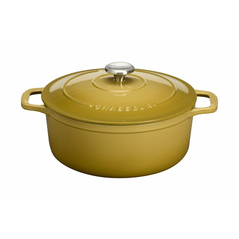 CHASSEUR - Round French Oven 28cm/6.1 Litre, Cast Iron, Mustard