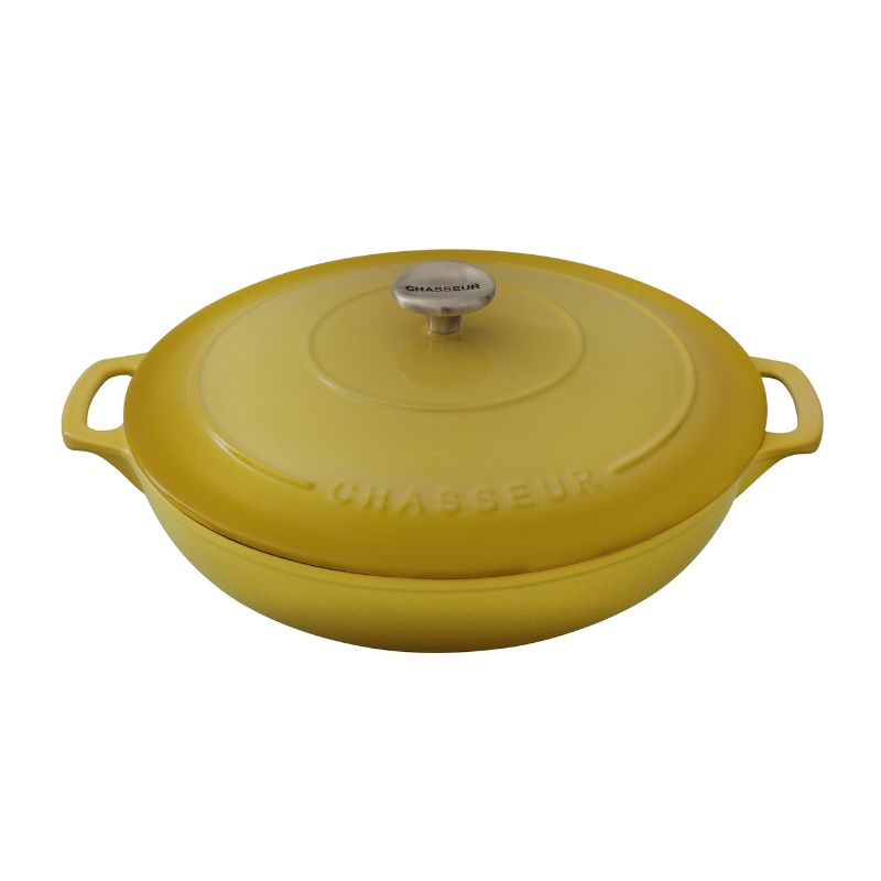 CHASSEUR - Round French Oven 30cm/2.5 Litre, Cast Iron, Mustard