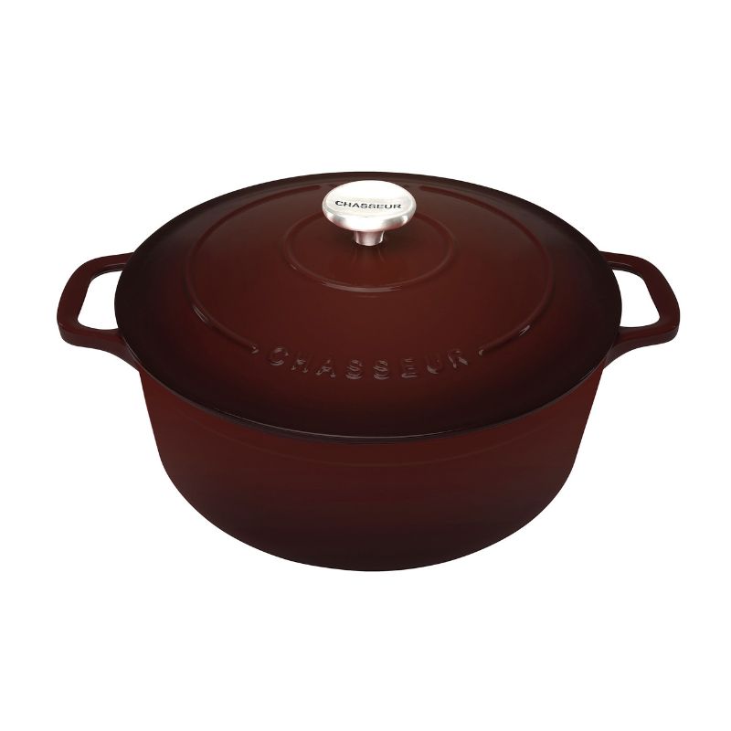 CHASSEUR - Round French Oven 26cm/5 Litre, Cast Iron, Chocolat