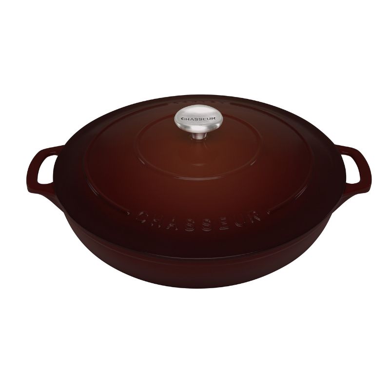 CHASSEUR - Round French Oven 30cm/2.5 Litre, Cast Iron, Chocolat