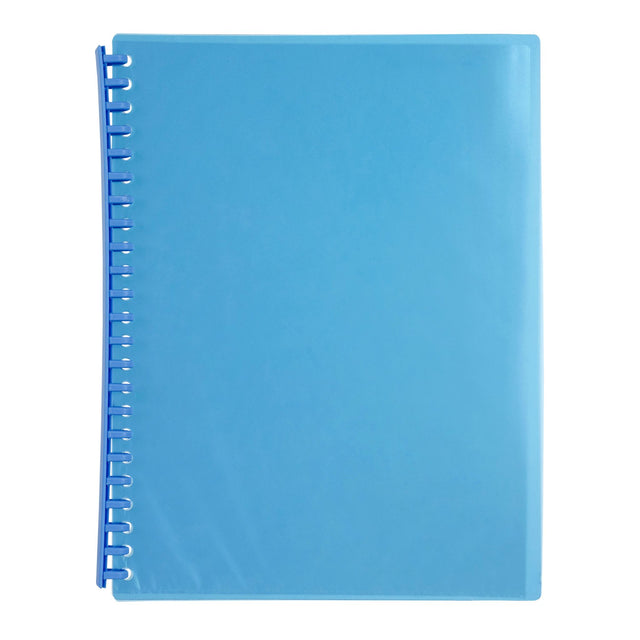 Pack of 10 MARBIG® Refillable Display Books in marine color, each with 20 clear pockets for organized document storage.