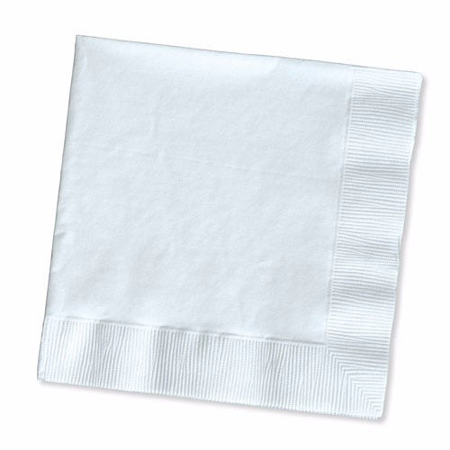 Elegant white 2-ply luncheon napkins, 33cm x 33cm, pack of 50 for all dining occasions.