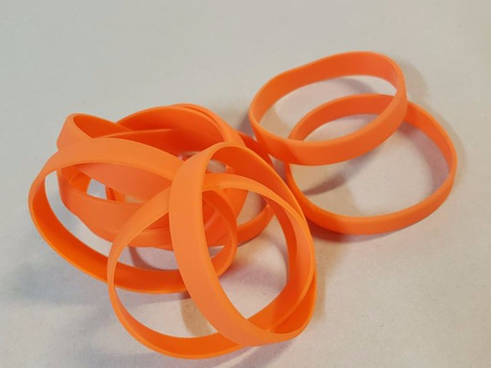 Silicon/ Silicone Wristbands  - 10 Units ORANGE
