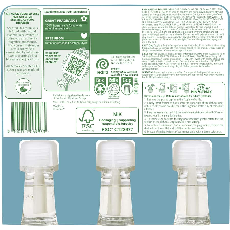 Airwick Pure Le Air Freshener Refill Spring Delight 57ml 3pack