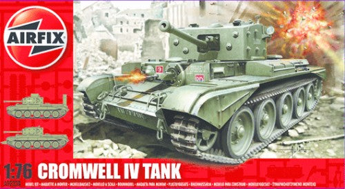 Detailed model kit of the Airfix Cromwell IV Tank, featuring 91 pieces for enthusiasts aged 8+, measuring 83mm long.