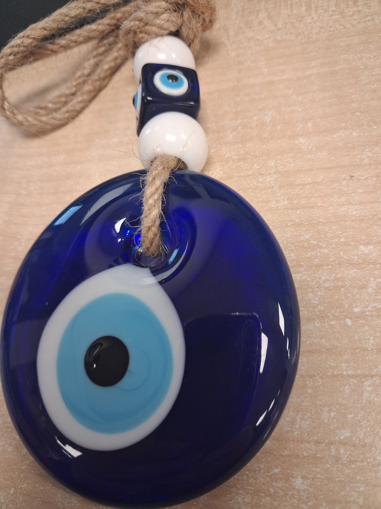 Wall Hanging - Turkish Glass Evil Eye 23 x 8cm (Set of 3)