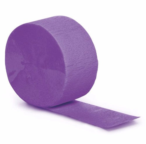 Amethyst Purple Crepe Streamer, 24.68m long, perfect for elegant celebrations and versatile DIY décor.
