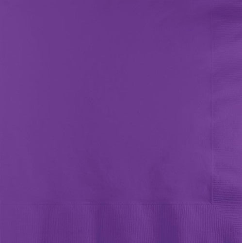 Amethyst purple 2 ply luncheon napkins, 33cm x 33cm, pack of 50, ideal for elegant dining and special events.
