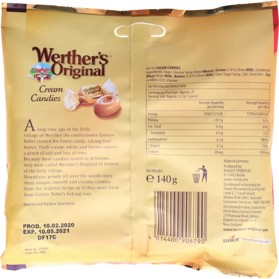 Werthers Original Toffee Butter Cream Candies 140g