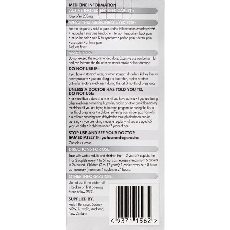 Nurofen Ibuprofen Tablets 12pack