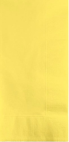 Vibrant mimosa yellow dinner napkins, 40cm x 40cm, pack of 50, ideal for enhancing any dining occasion.