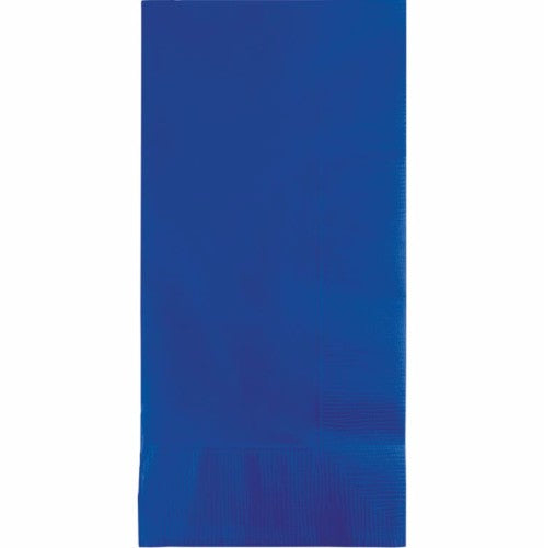 Cobalt blue 2-ply dinner napkins, 40cm, pack of 50, perfect for elegant dining and events.