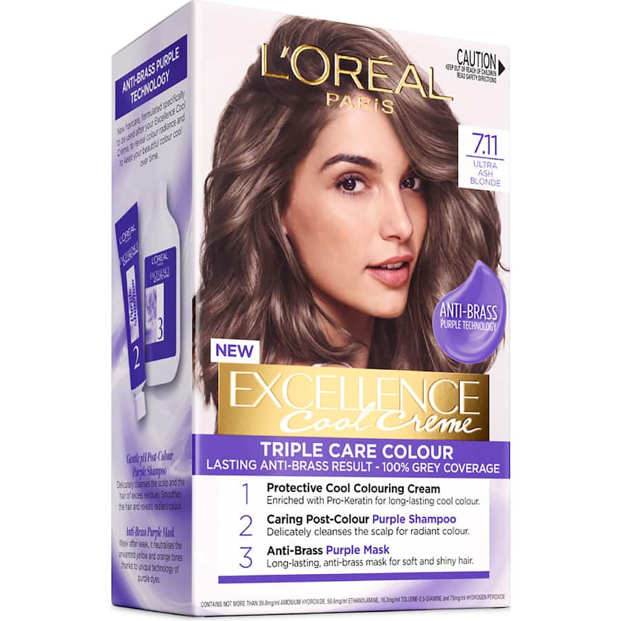 Loreal Excellence Cool Hair Colour Ultra Ash Blonde 7.11 - 1pack