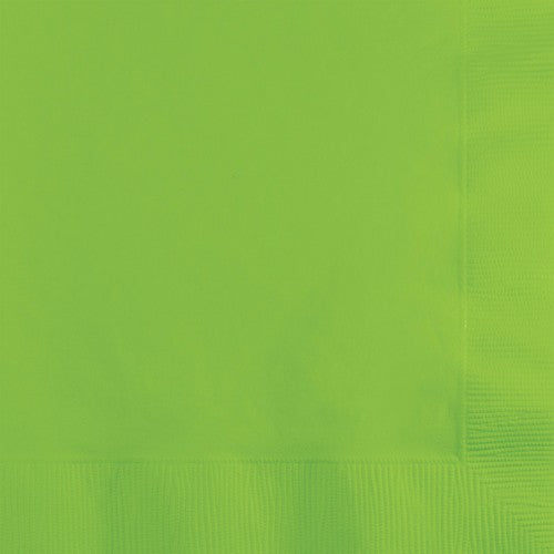 Fresh Lime Beverage Napkins pack of 50, 2-ply, 25cm x 25cm, vibrant color ideal for parties and drink presentations.