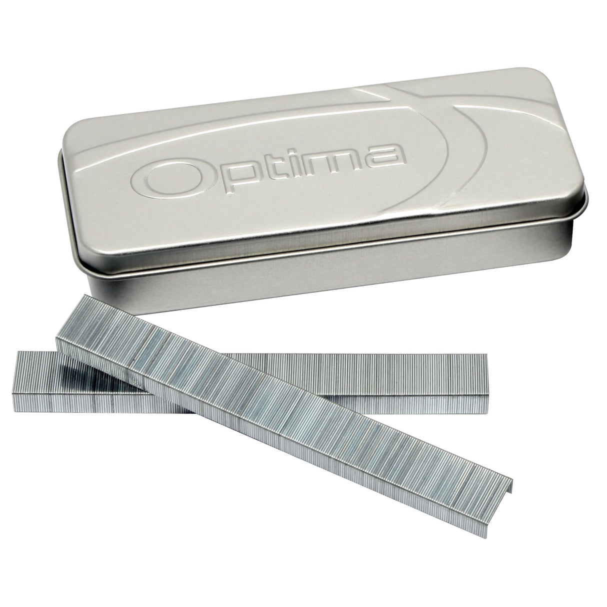 Rexel Optima No.56 staples in a secure tin, designed for heavy-duty use, binding up to 70 sheets jam-free.