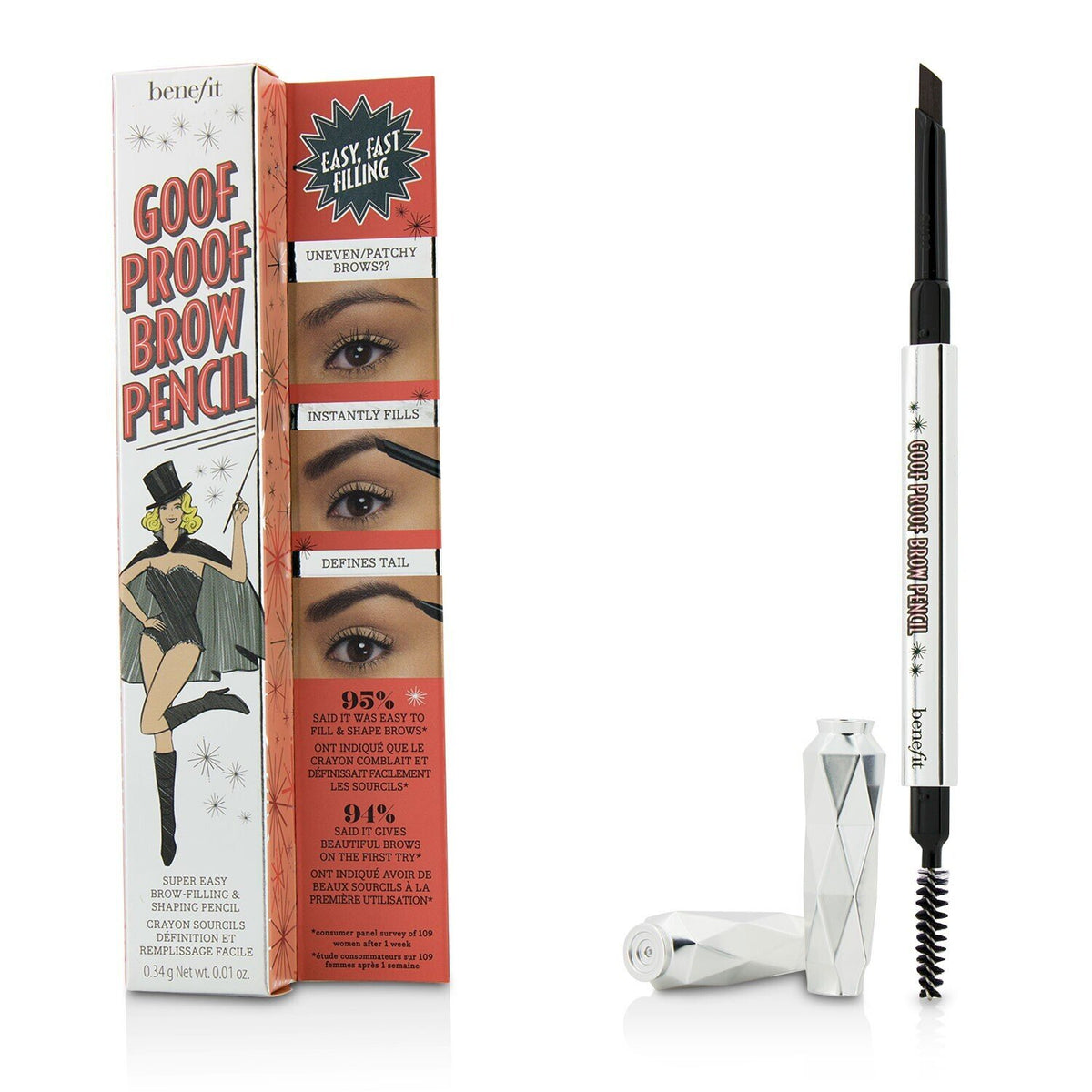 Benefit - Goof Proof Brow Pencil - # 5 (Deep)  - 0.34g/0.01oz