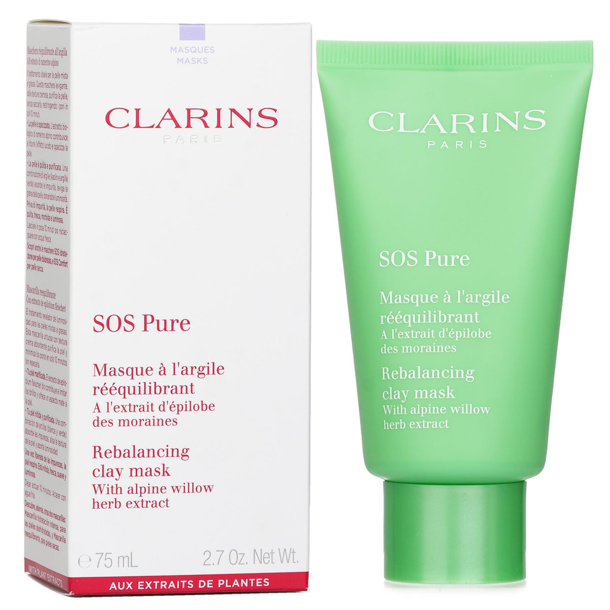 Clarins - SOS Pure Rebalancing Clay Mask with Alpine Willow - Combination to Oil