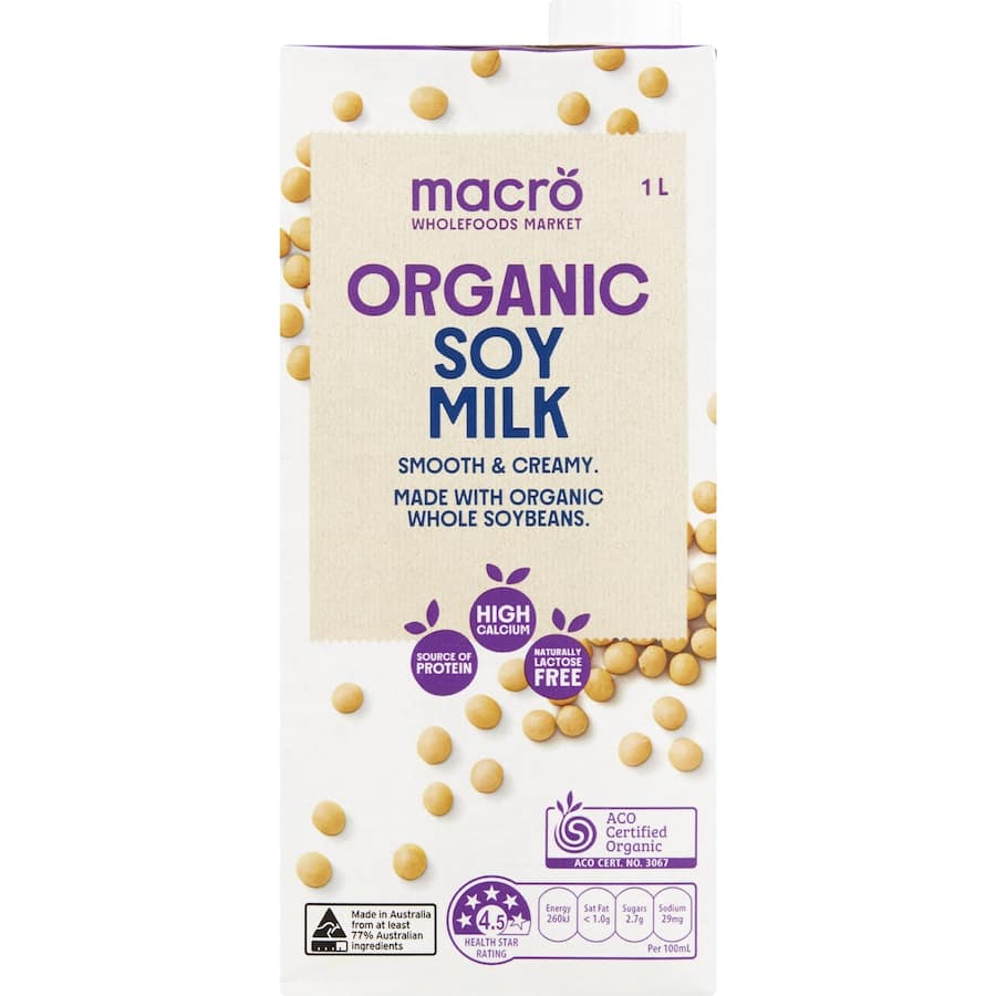 Macro Organic Soy Milk  Carton 1L