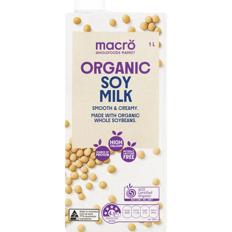 Macro Organic Soy Milk  Carton 1L