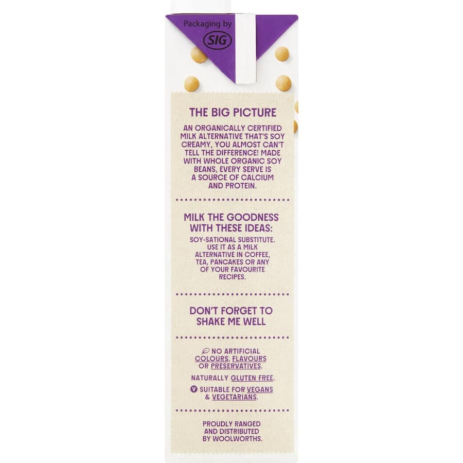 Macro Organic Soy Milk  Carton 1L