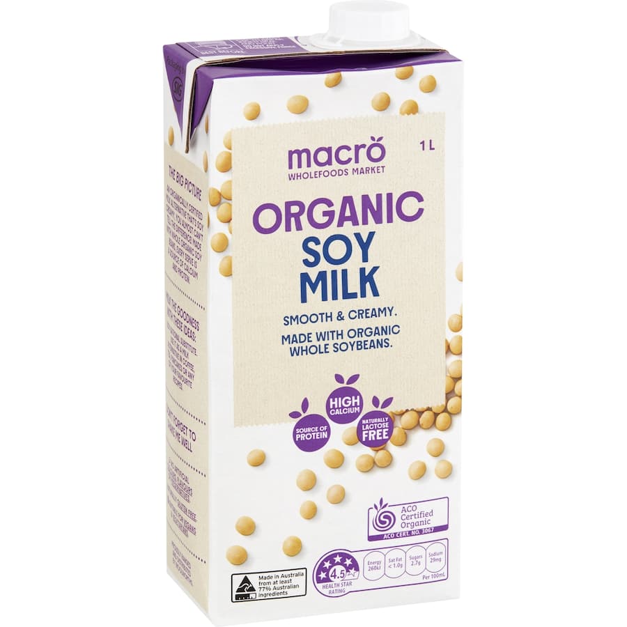 Macro Organic Soy Milk  Carton 1L