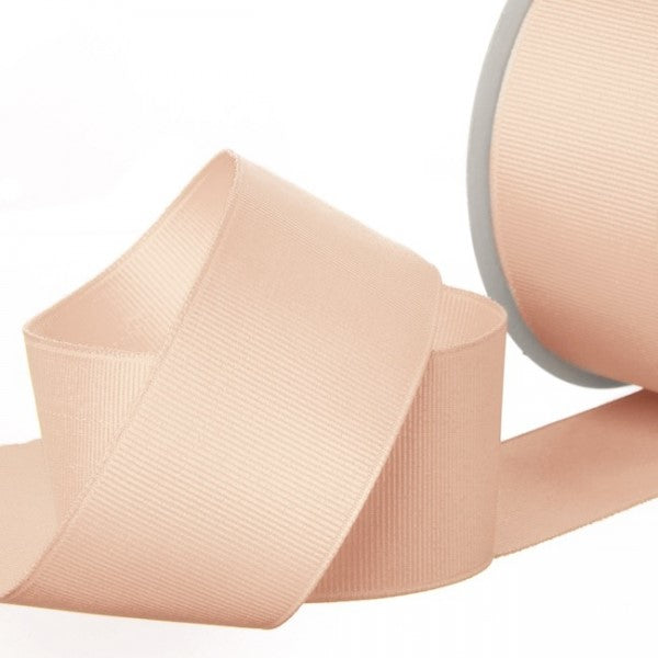 Elegant 38mm Nude Grosgrain Ribbon, perfect for crafting, gift wrapping, and stylish DIY projects.
